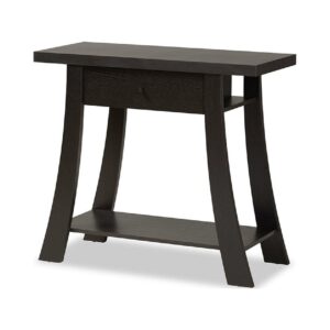 Baxton Studio Herman Modern and Contemporary Dark Brown Finished Wood 1-Drawer Console Table