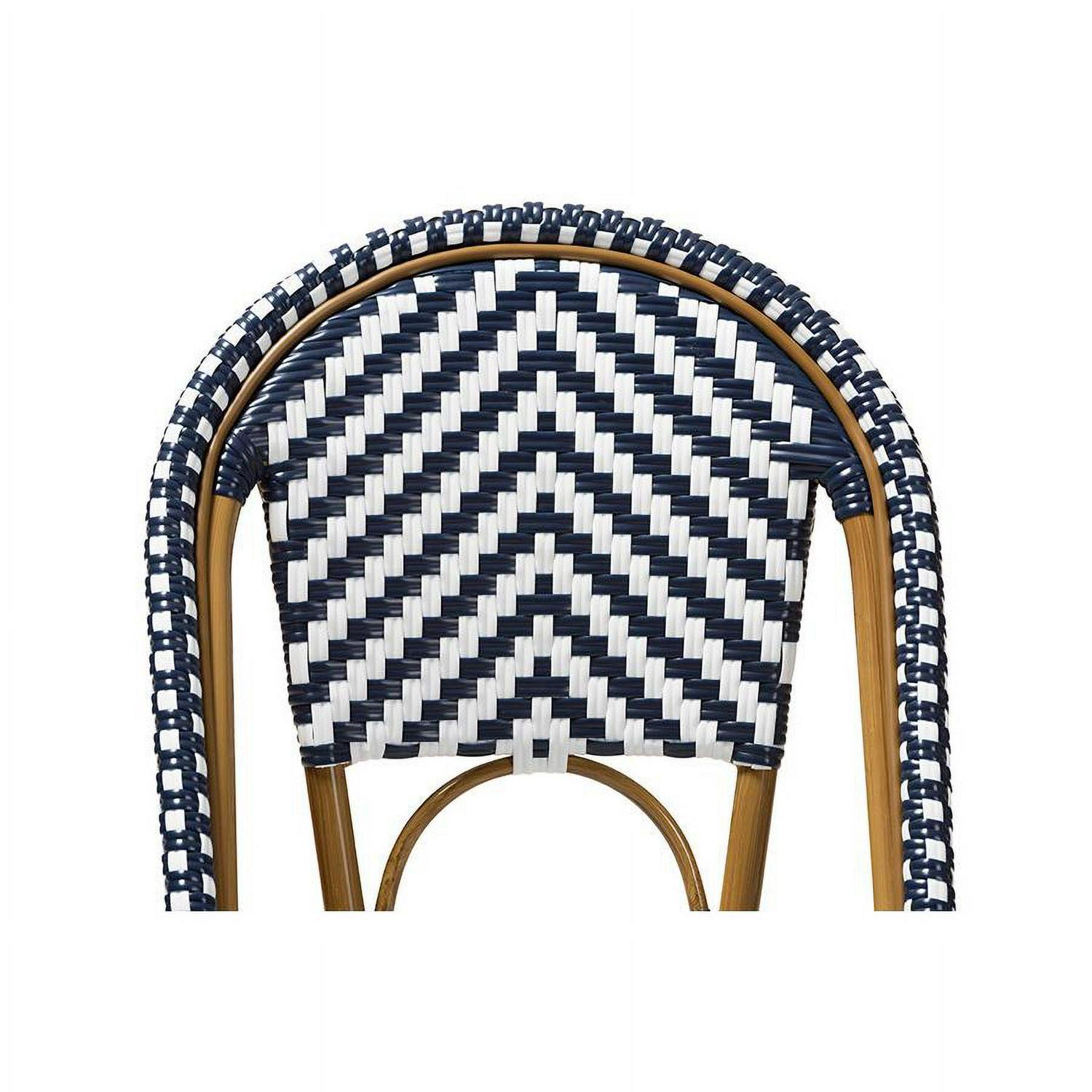 Baxton Studio Celie French Provincial Wicker Dining Chair White and Blue 2/Pack (150-2P-8994-HiT) - Image 4