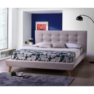 Baxton Studio Jonesy Scandinavian Style Mid-century Upholstered Platform Bed, Multiple Sizes, Multiple Colors