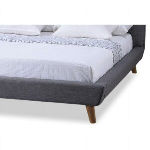 Baxton Studio Jonesy Scandinavian Style Mid-century Upholstered Platform Bed, Multiple Sizes, Multiple Colors
