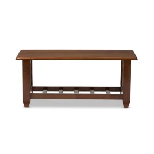 Baxton Studio Larissa Modern Classic Mission Style Cherry Finished Brown Wood Living Room Occasional Coffee Table