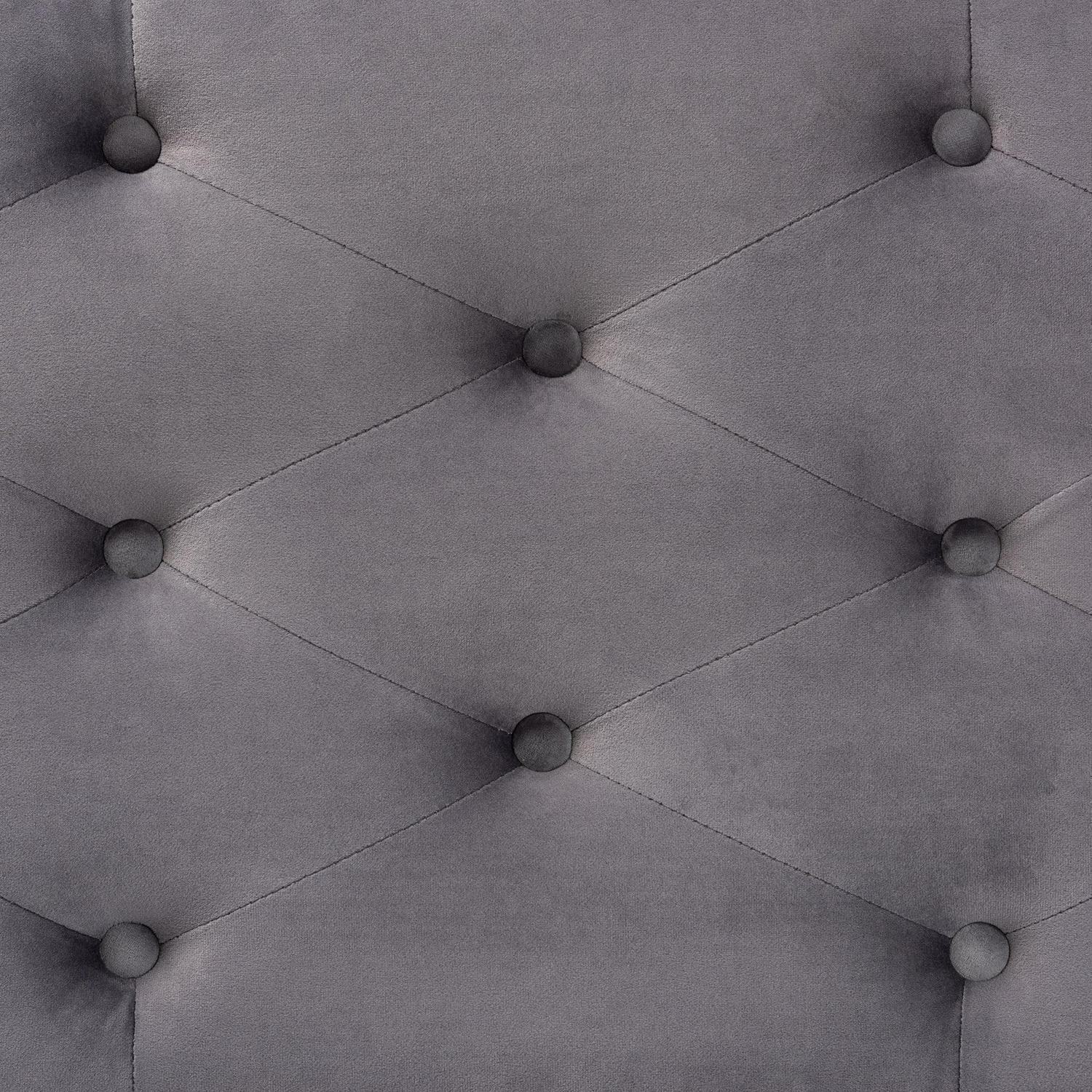 Baxton Studio Michaela Modern and Contemporary Grey Velvet Fabric Upholstered Storage Ottoman - Image 7