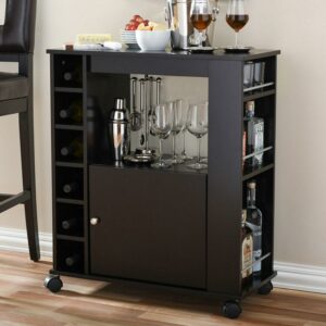 Baxton Studio Ontario Mobile Bar and Wine Cabinet