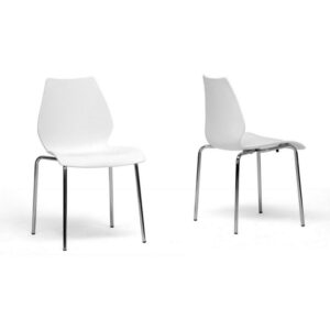 Baxton Studio Overlea White Plastic Dining Chair