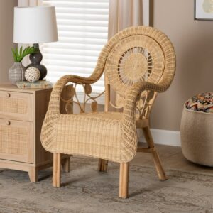 bali & pari Putri Rattan BOHO Accent Chair, Natural Brown