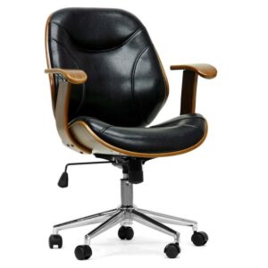 Baxton Studio Rathburn Modern Office Chair - Walnut / Black
