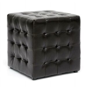 Baxton Studio Siskal Dark Brown Modern Cube Ottoman