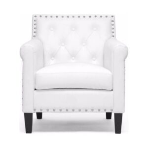 Baxton Studio Thalassa White Modern Arm Chair