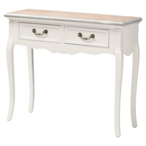 Baxton Studio Two Tone Oak and White Wood 2-Drawer Console Table