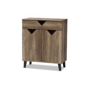 Baxton Studio Wales Modern and Contemporary Light Brown Shoe Cabinet
