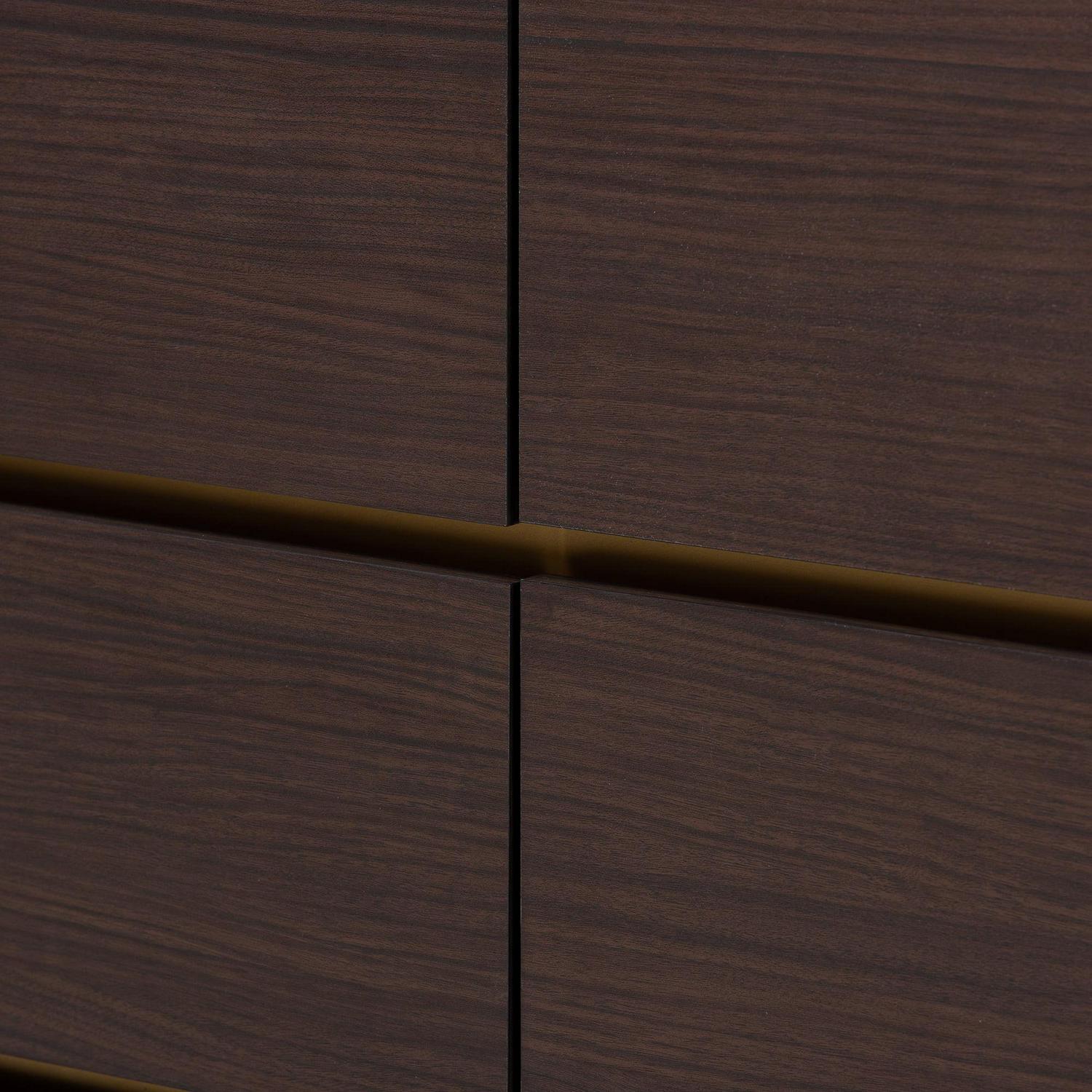 Baxton Studio Walker Modern and Contemporary Dark Brown and Gold Finished Wood 6-Drawer Dresser with Faux Marble Top - Image 6