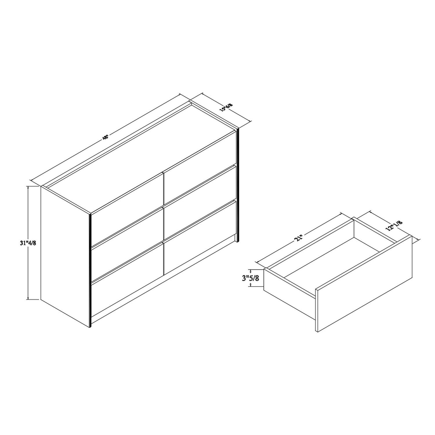 Baxton Studio Walker Modern and Contemporary Dark Brown and Gold Finished Wood 6-Drawer Dresser with Faux Marble Top - Image 10