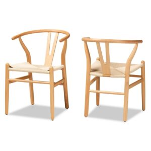 Baxton Studio Wishbone Dining Chair, Set of 2.