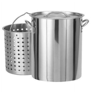 Bayou Classic 82 Quart Stainless Steel Bayou Boiler Stockpot, Lid, 1182, Silver