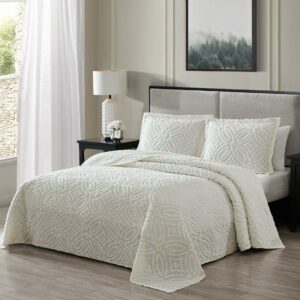 Beatrice Home Fashions Alicia Wedding Chenille Bedspread, Full, Ivory