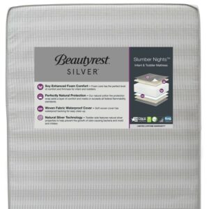 Beautyrest Silver Slumber Nights 2-Stage Antimicrobial Crib & Toddler Mattress, Soy Foam Core