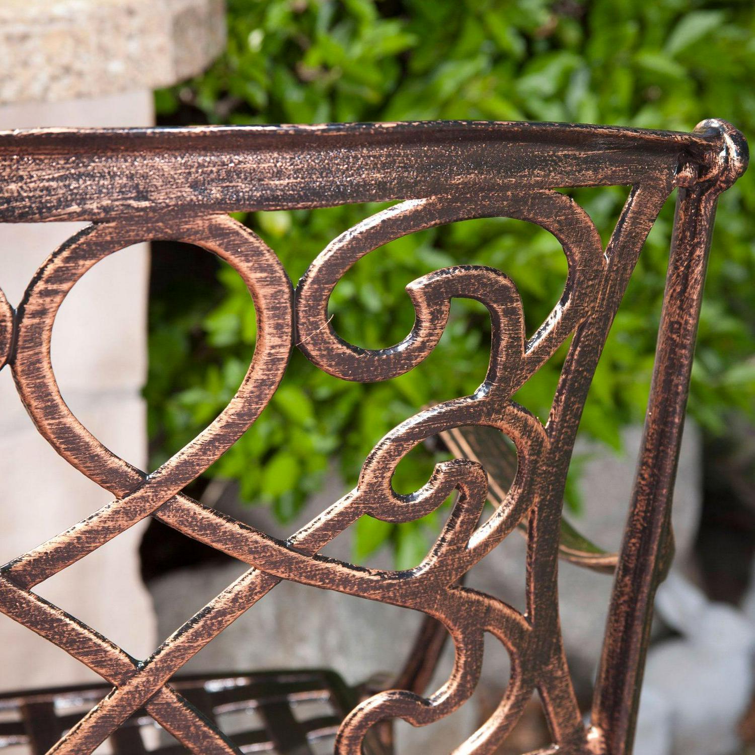 Paris Copper Finish Cast Aluminum 30-Inch Swivel Single Bar Stool - Image 4