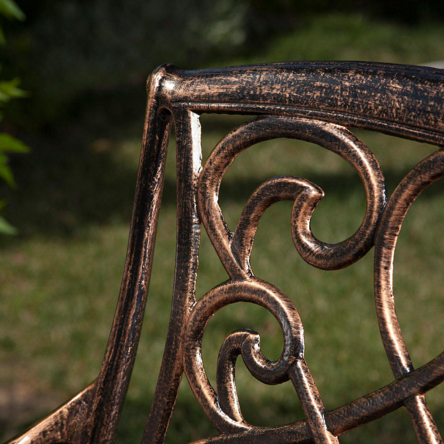 Paris Copper Finish Cast Aluminum 30-Inch Swivel Single Bar Stool - Image 2