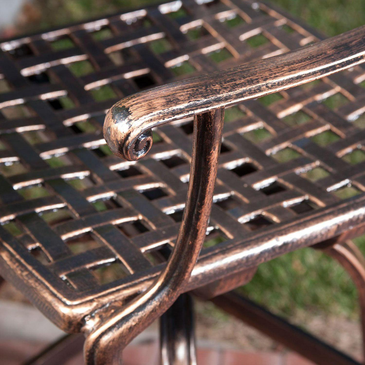 Paris Copper Finish Cast Aluminum 30-Inch Swivel Single Bar Stool - Image 3