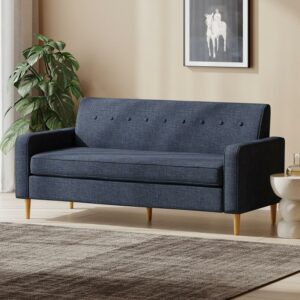 Bellamy Studios Augustine Upholstered 3 Seater Fabric Sofa, Dark Blue