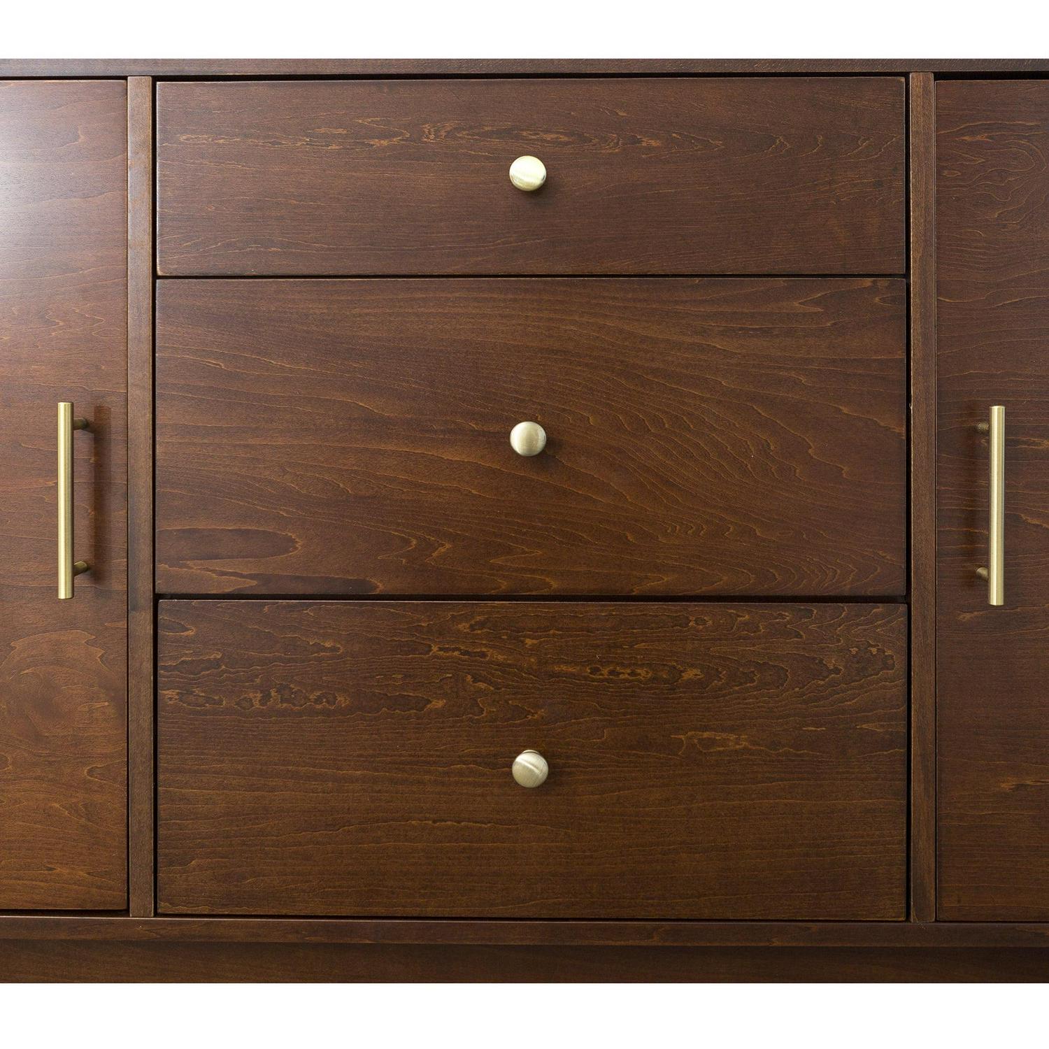 Walker Edison Larsen 2-Door TV Stand for TVs up to 66", Walnut - Image 2