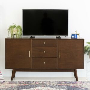 Walker Edison Larsen 2-Door TV Stand for TVs up to 66", Walnut