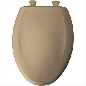Bemis 1200SLOWT148 Elongated Plastic Toilet Seat Sand Never Loosens Removes for Cleaning Slow-Close