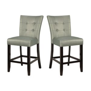 Wood & Polyurethane High Chair, Gray, Set of 2