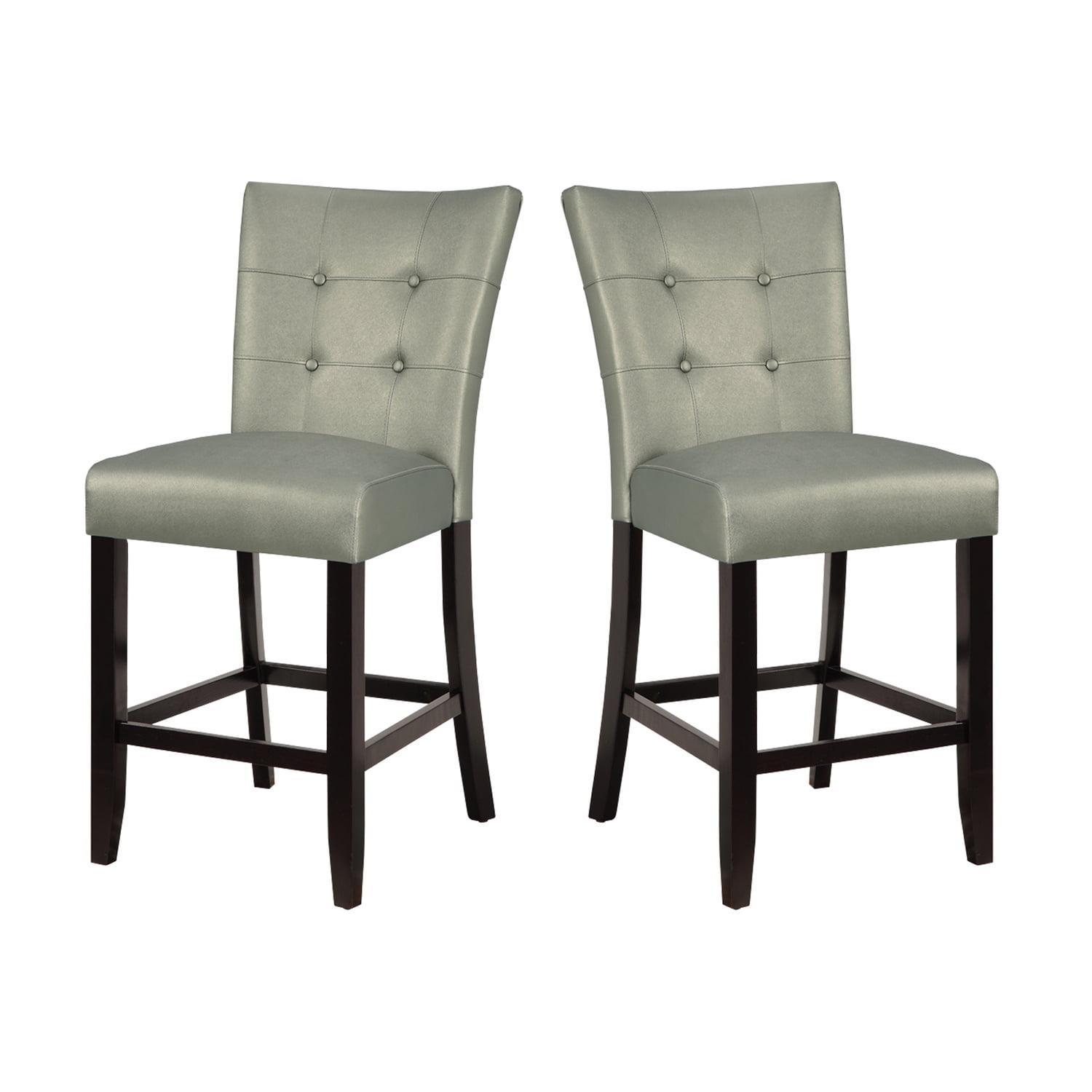 Wood & Polyurethane High Chair, Gray, Set of 2