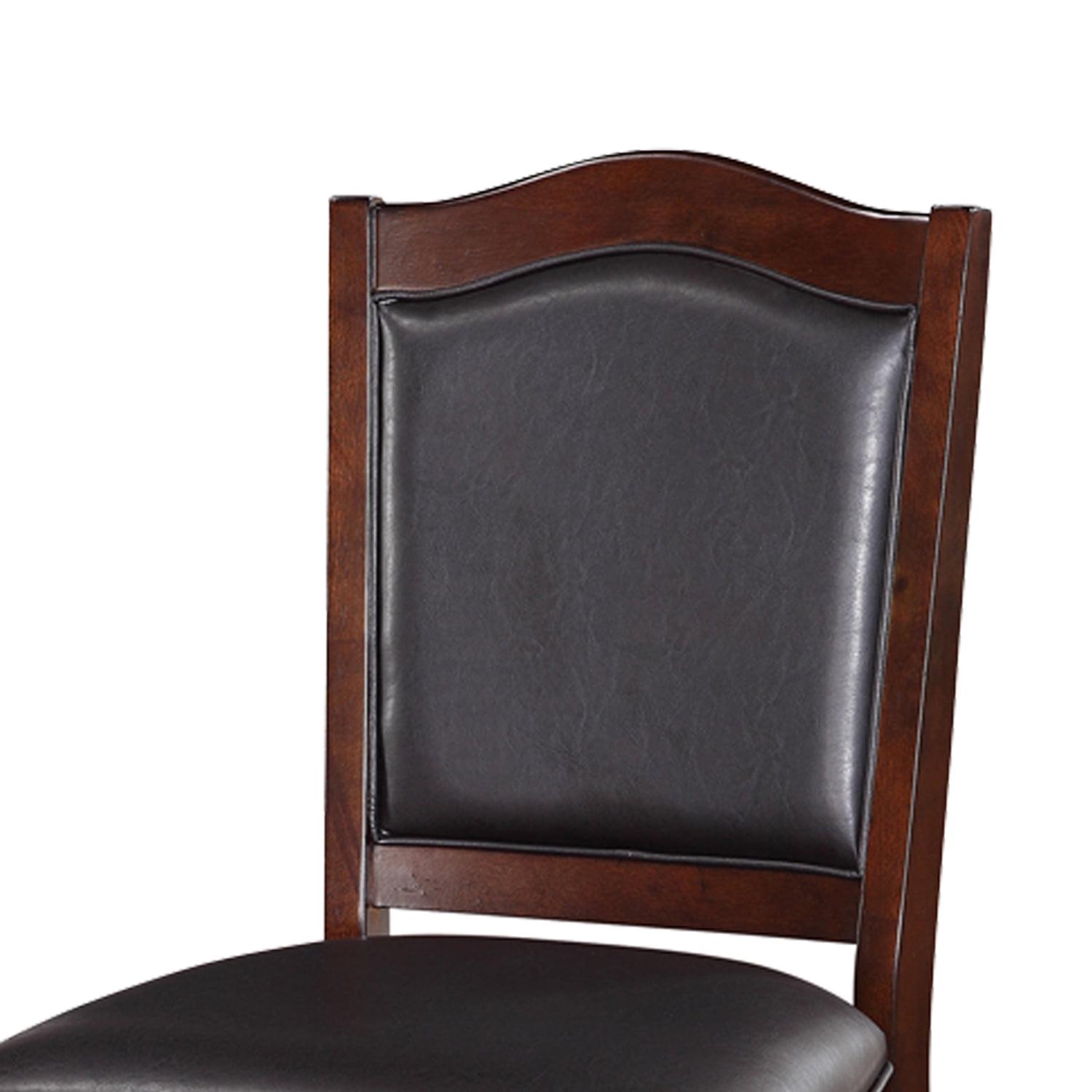 Wooden Armless High Chair, Espresso Brown & Black, Set of 2 - Image 2