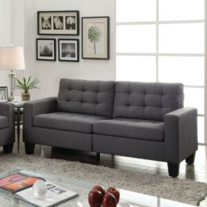 Dashing Sofa In Gray Linen Fabric