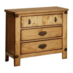 Benzara Pioneer Cottage Night Stand In Weathered Elm Finish