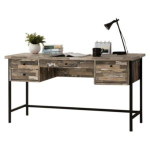 Rustic Style Wooden Writing Desk with Drawers