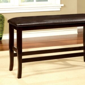 Benzara Transitional Counter Height Dining Bench, Espresso