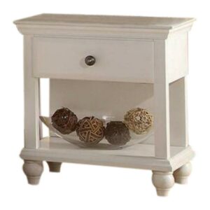 Benzara Wood Night Stand With Spacious Storage