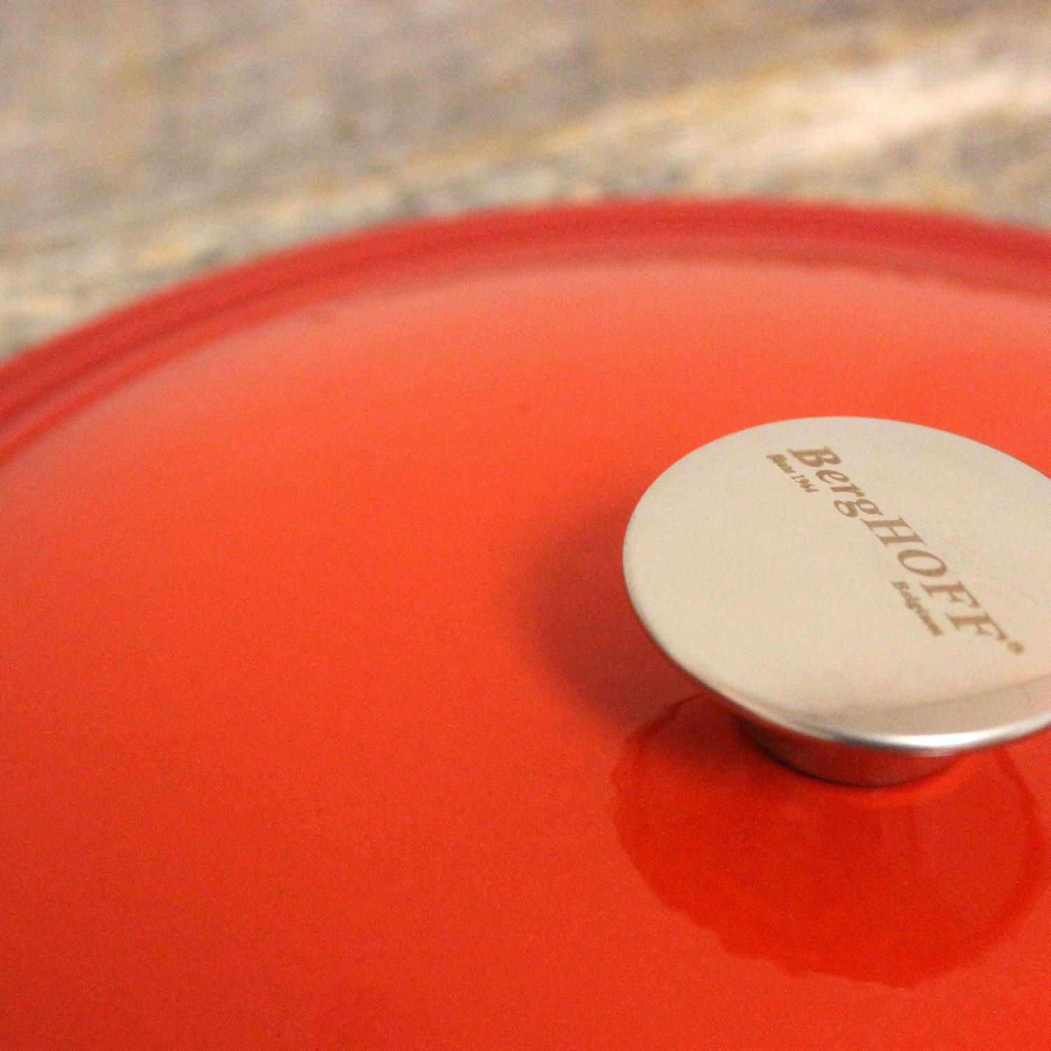 BergHOFF Neo Cast Iron 7qt. Round Dutch Oven 11" with Lid, Orange - Image 3