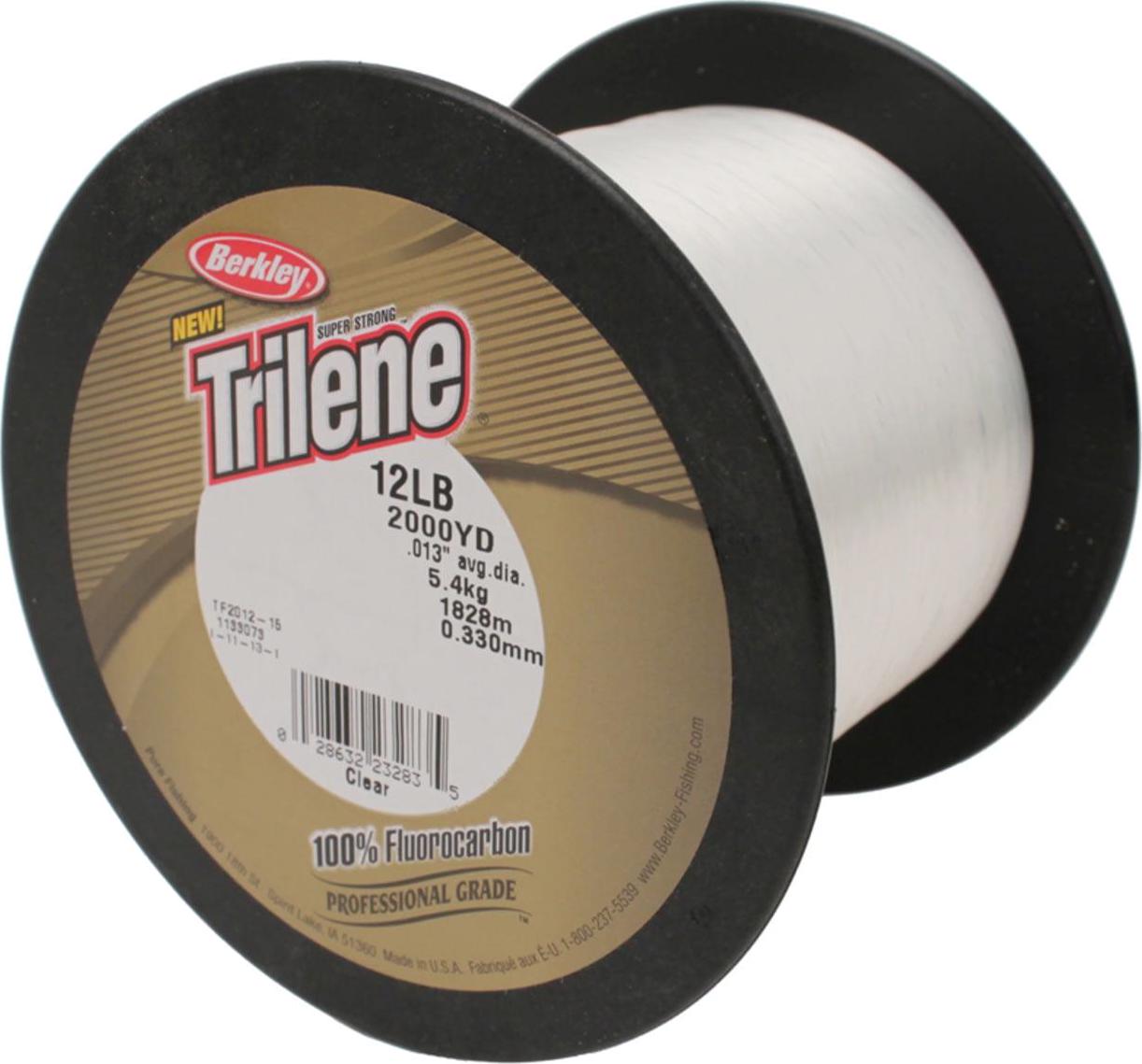 Berkley Trilene® 100% Fluorocarbon Fishing Line, Clear, 12 lb Test Strength, 2000 yd
