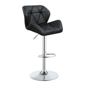 Berrington Upholstered Adjustable Bar Stool Black (Set of 2)