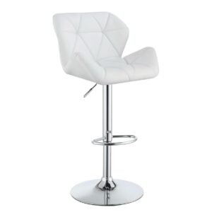 Berrington Upholstered Adjustable Bar Stool White (Set of 2)
