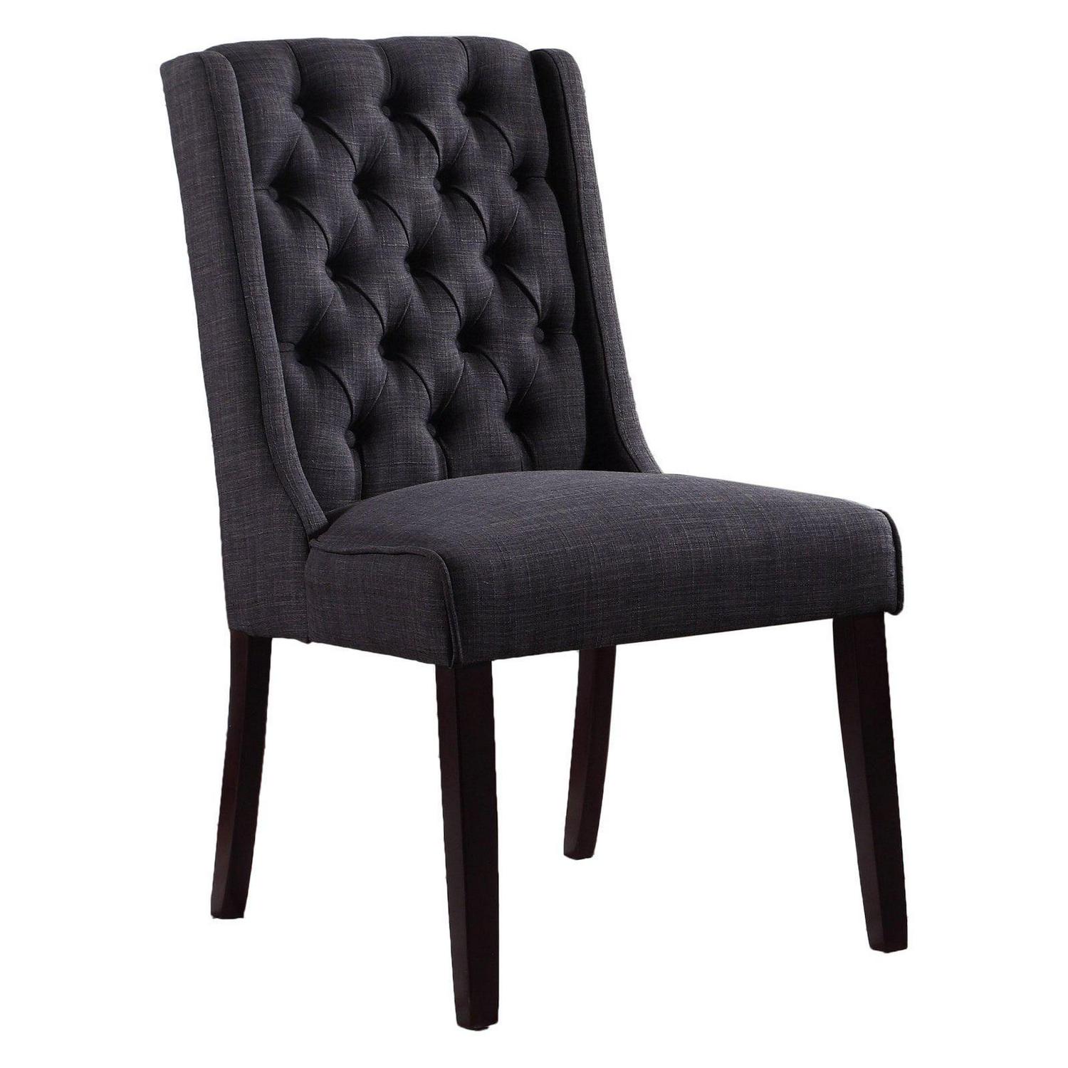 Best Master Newport Tufted Back Wood Dining Side Chair in Beige (Set of 2) - Image 3