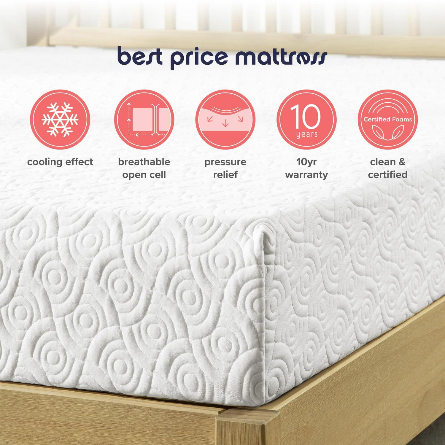 Best Price Mattress 11" Essential Gel Medium Memory Foam Mattress, Full - Image 4