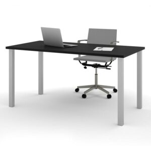 Bestar 30" x 60" Table with square metal legs in Black
