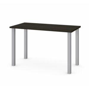 Bestar Universel 48W Table Desk with Square Metal Legs in deep grey