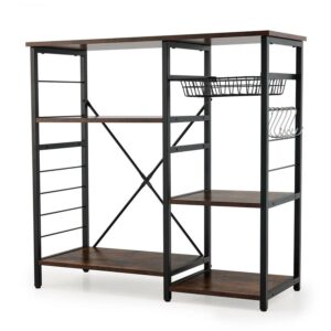 Bestco Baker’s Rack for Home Kitchen Appliances Shelf Organizer w Storage Basket Hooks