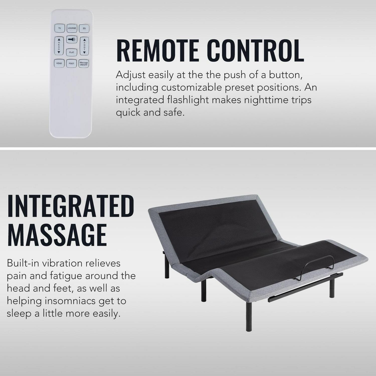 Bestco Motorized Queen Size Bed Frame with Remote Control, USB Ports and Massage - Image 5