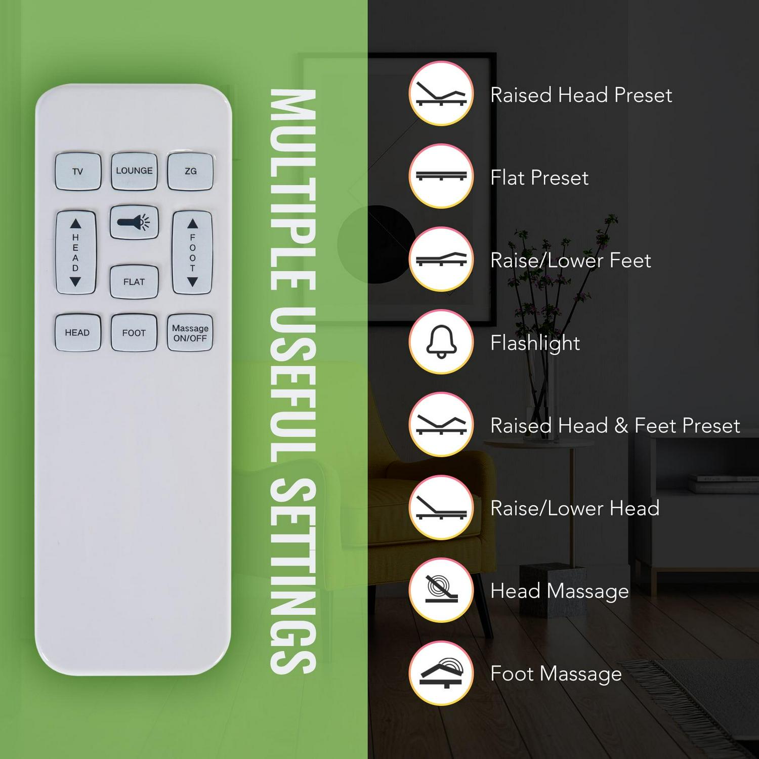 Bestco Motorized Queen Size Bed Frame with Remote Control, USB Ports and Massage - Image 11