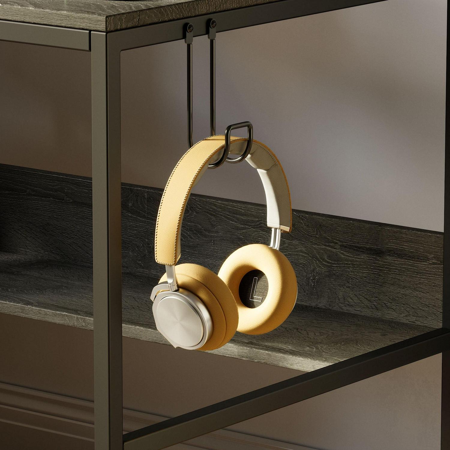 Bestier 47 Inch Computer Desk with Under Desk and Side Storage Shelves in Grey - Image 4