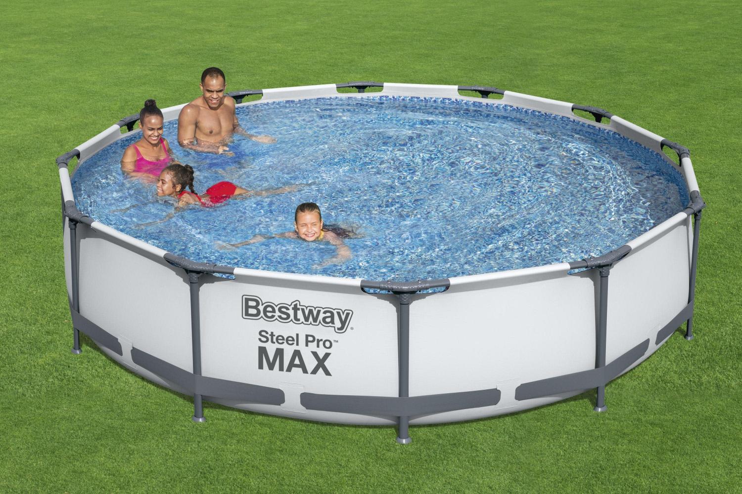 Bestway 12' x 30" Steel Pro Round Frame Above Ground Pool Set with Filter Pump - Image 10
