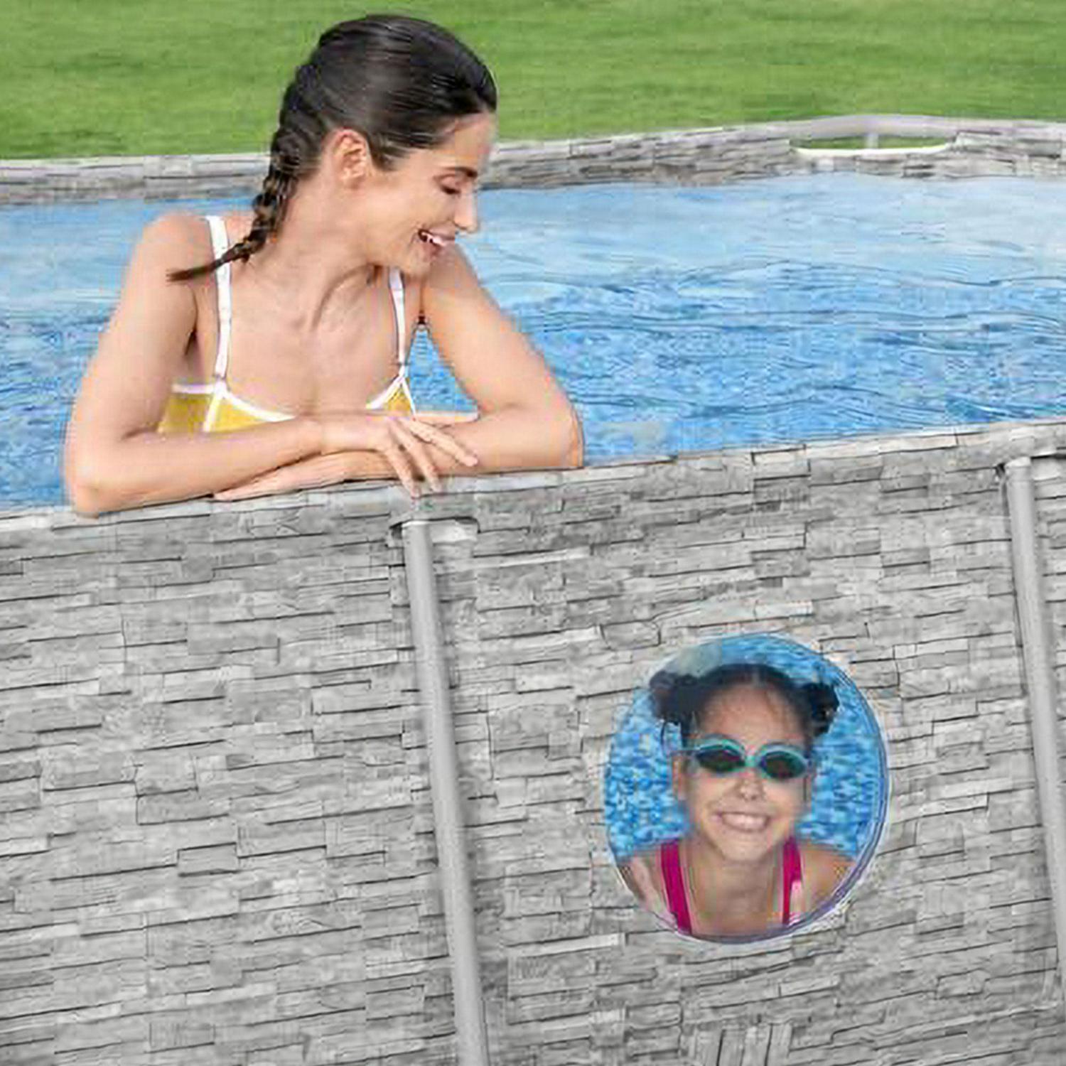Bestway Power Steel Swim Vista 14’ x 8'2" x 39.5” Metal Frame Above Ground Pool, Stone - Image 7