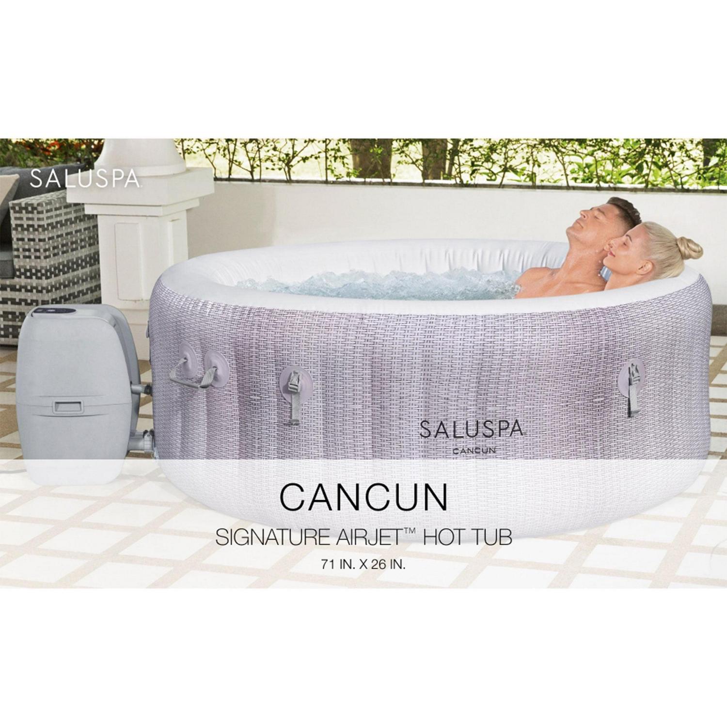 Bestway SaluSpa Cancun AirJet Inflatable Hot Tub with 120 Jets, Gray - Image 3